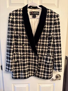 Escada Houndstooth Wool Blazer
